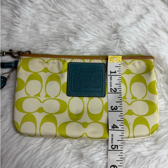COACH neon  Summer Satin Signature Wristlet - Picture 8 of 8